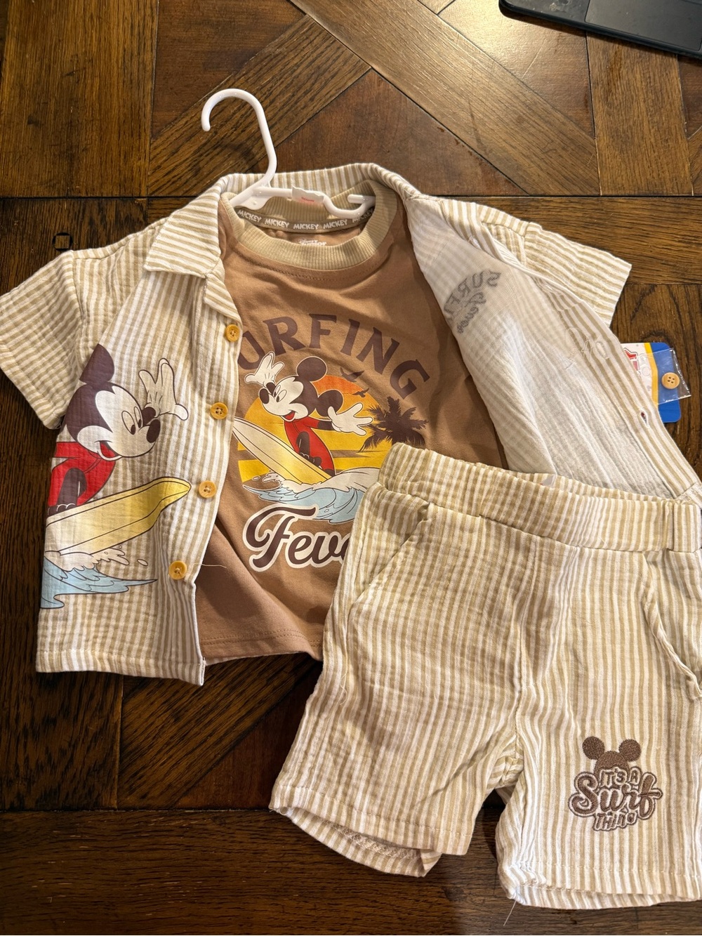 Disney Beige and Brown Mickey Surf Set